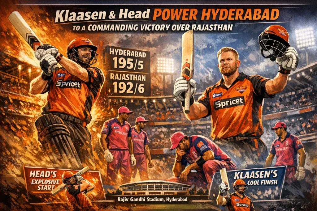 Klaasen and Head Power Hyderabad to a Commanding Victory Over Rajasthan